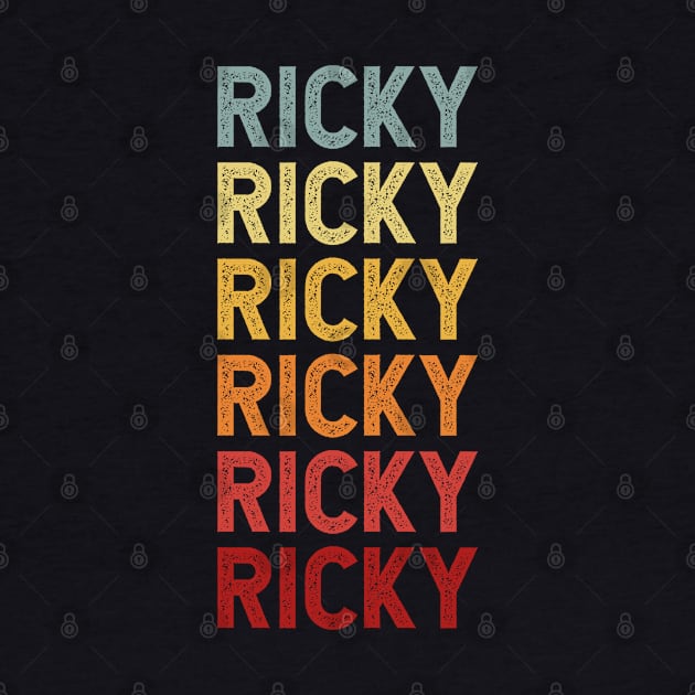 Ricky Name Vintage Retro Gift Named Ricky by CoolDesignsDz